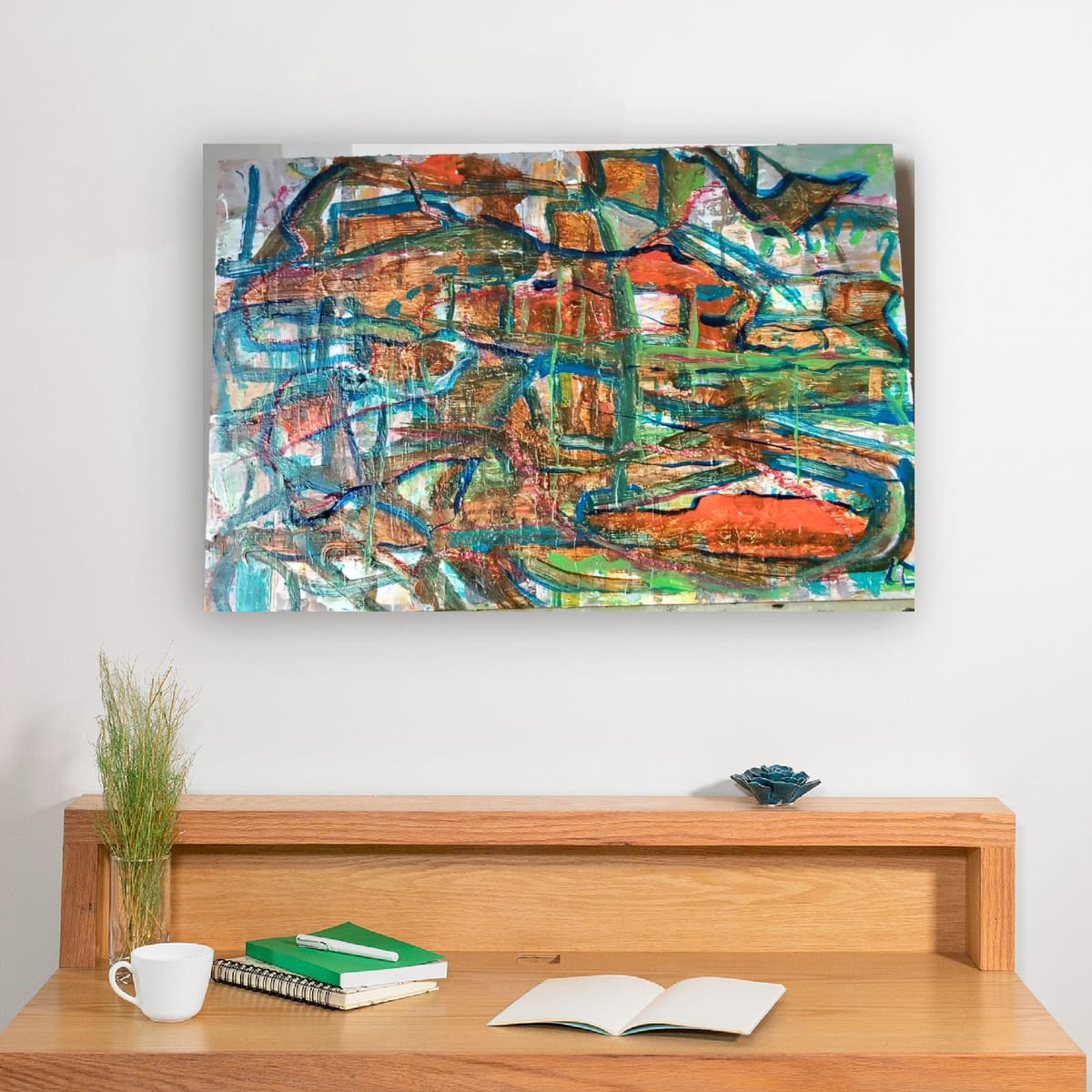 Print d'Art - brown and green landscape